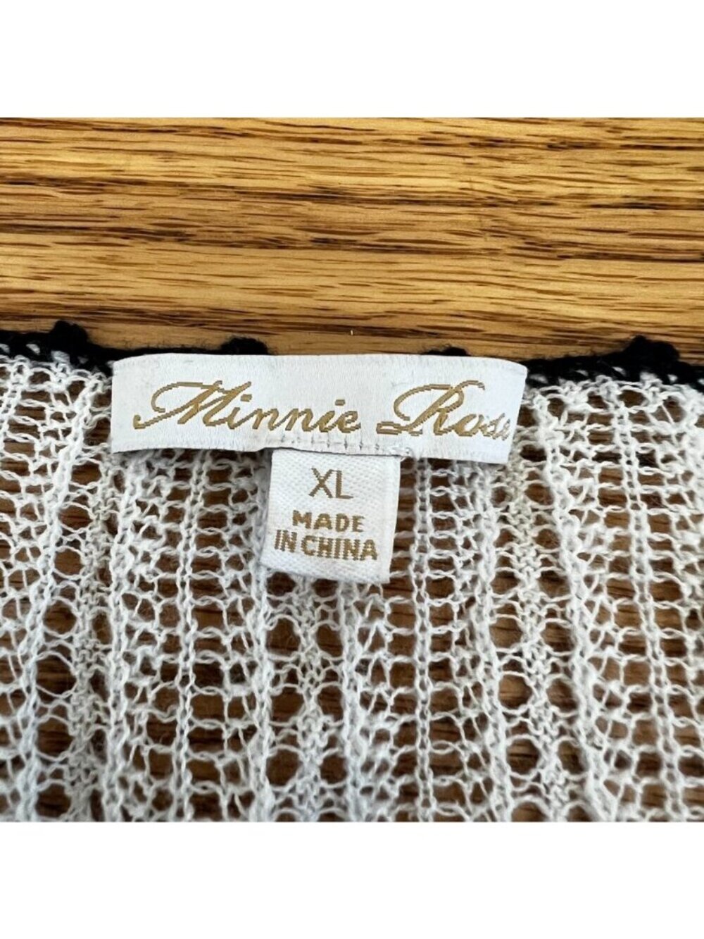 Minnie Rose Womens Sz XL Sheer Crochet Top Boho Fairy Cottagecore Layering Piece - Picture 7 of 11